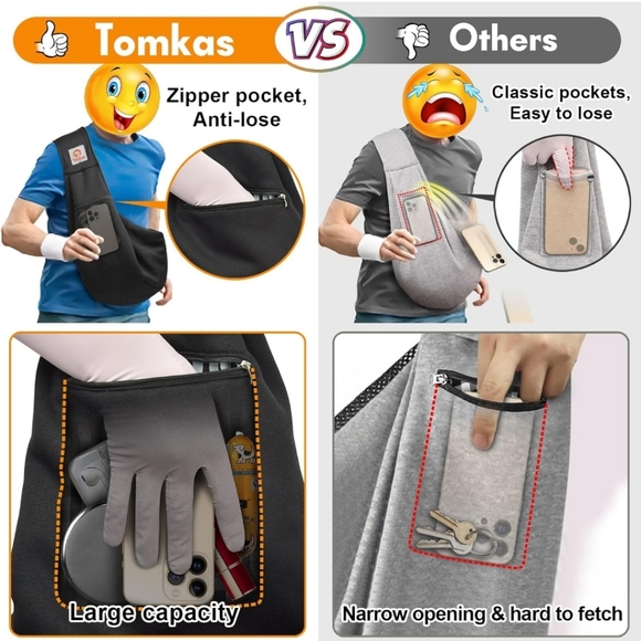 Tomkas Small Dog Sling Carrier - Adjustable Strap Zip Pocket Reversible |NWOT - Picture 2 of 9